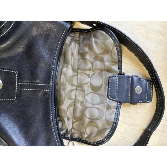 Y2K Coach HO50-9247 Small Vintage Black Soho Leather Shoulder Bag 90’s Silver - Picture 11 of 16